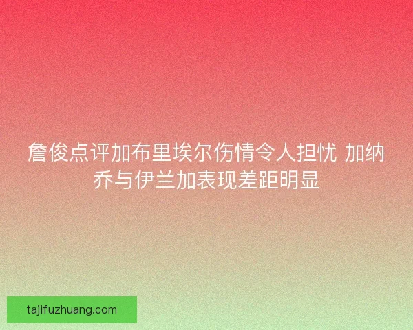 詹俊点评加布里埃尔伤情令人担忧 加纳乔与伊兰加表现差距明显